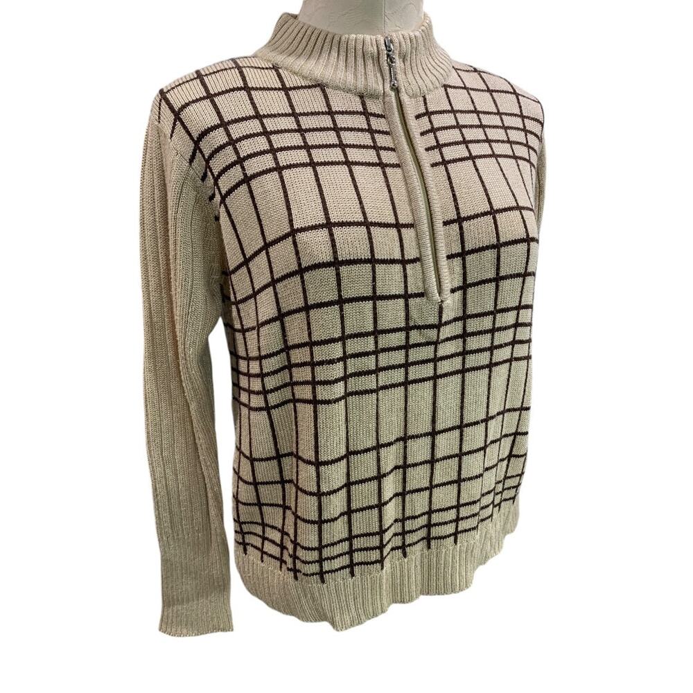 Small Fia Italia Handloomed Womens 1/2 Zip Sweater Vintage 1990s Soft